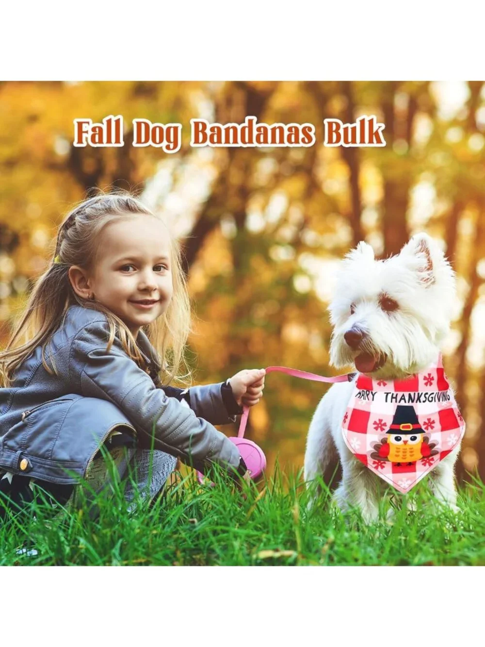 200 Pcs Fall Maple Leaves Dog Bandanas | Medium Pet Scarves for Autumn Style